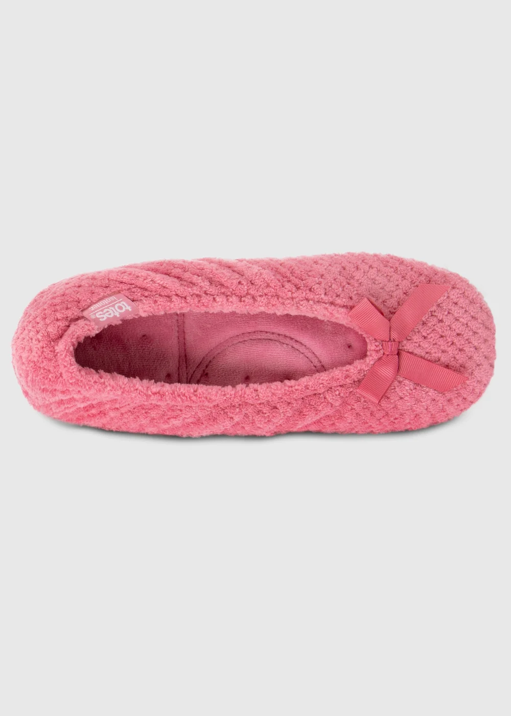 Totes Isotoner Pink Popcorn Terry Ballet Slippers - 7-8 Image 4