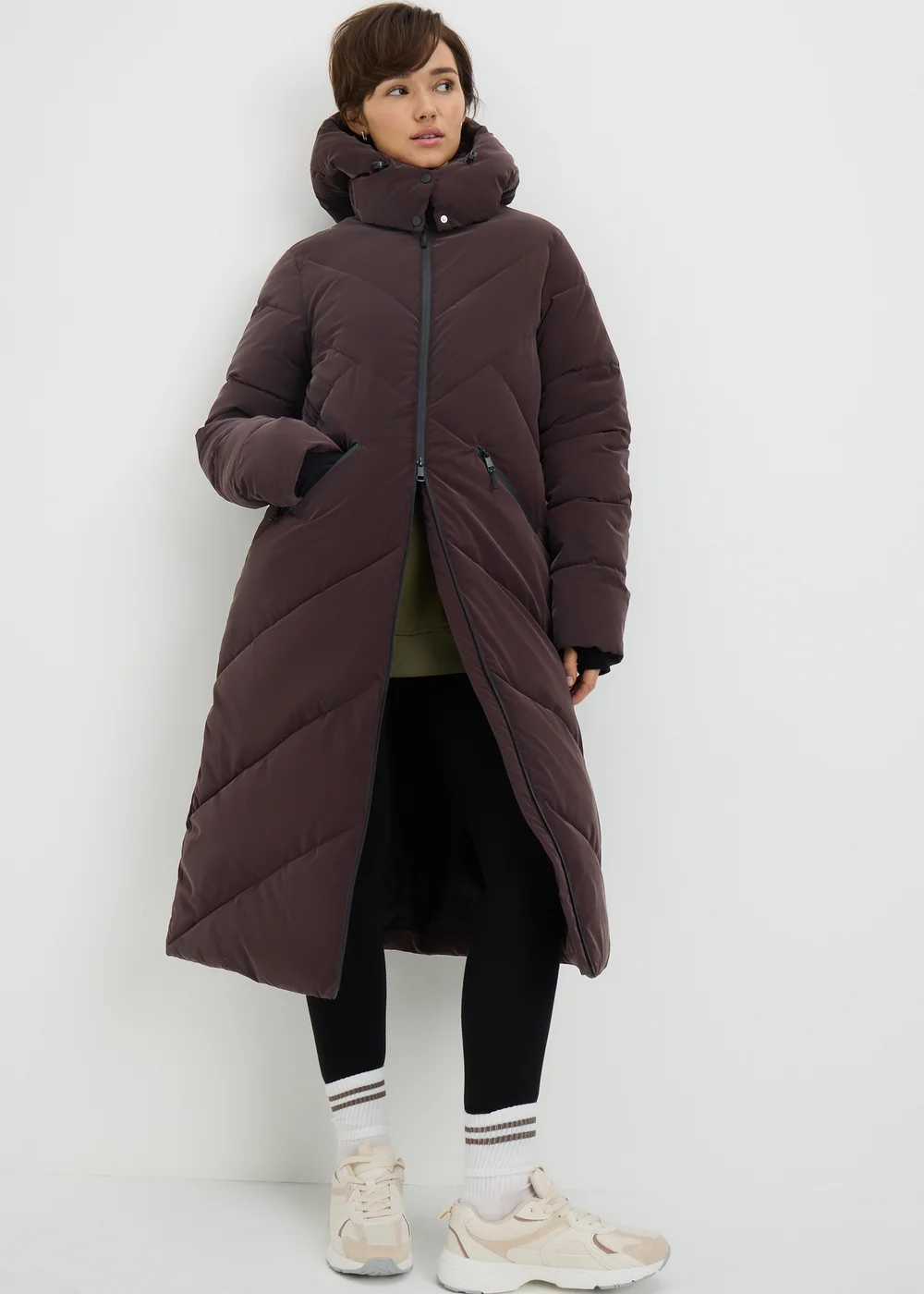 Plum Long Rubberised Coat - S Image 1