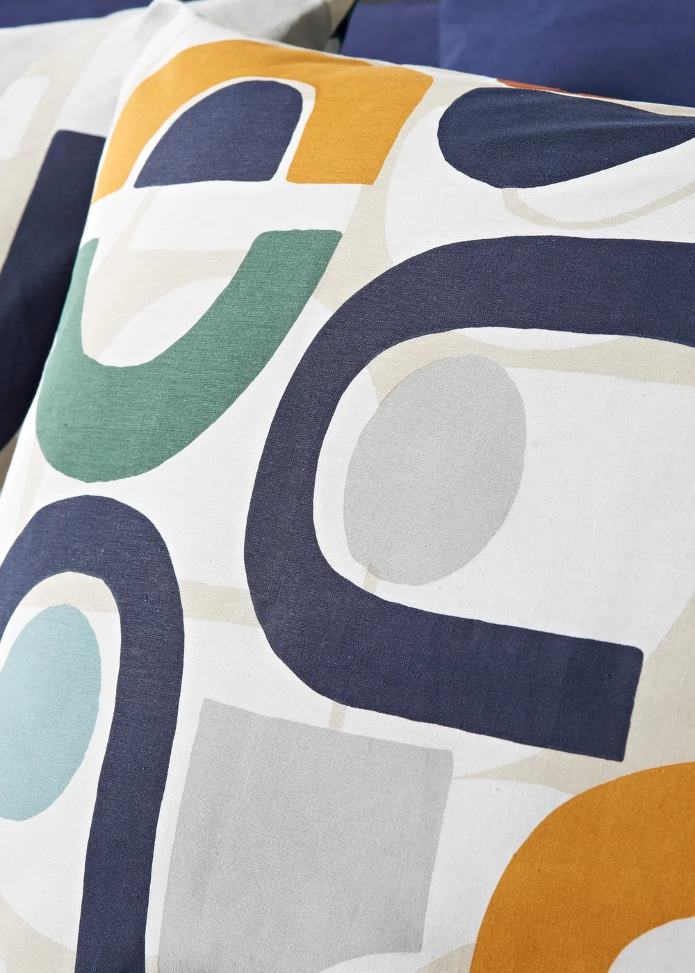 Multicolour Geometric Panel Duvet Set - Single Image 2