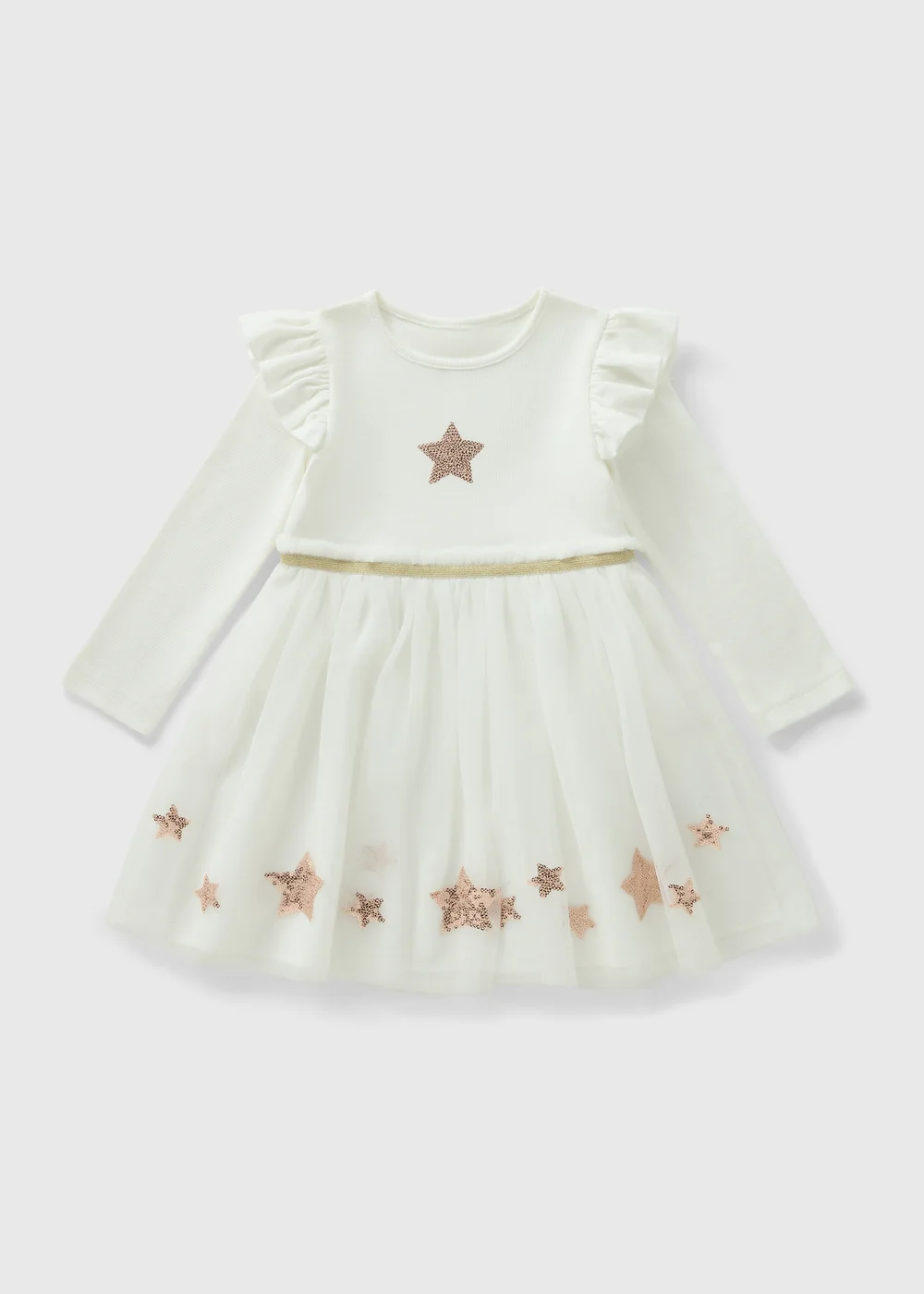 Girls Cream Sequin Star Tutu Dress (1-7yrs) - 1-1.5 Yrs | Matalan Girls Cream Sequin Star Tutu Dress (1-7yrs) - 1-1.5 Yrs | Matalan