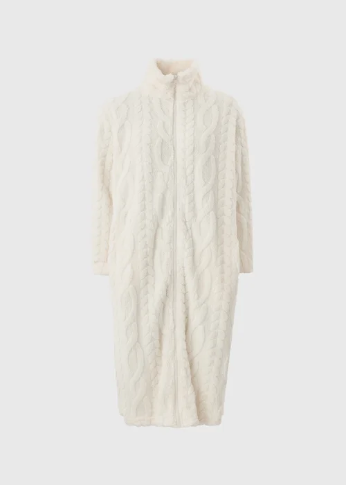Cream Zip Through Cable Gown - Extra small Image 2