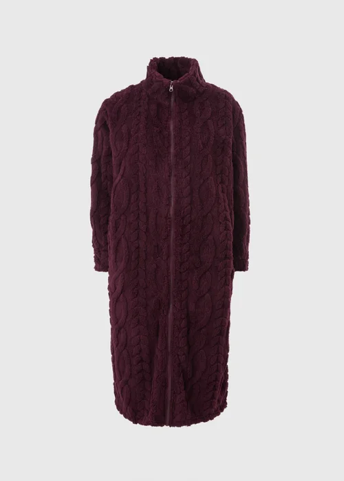 Burgundy Zip Through Cable Gown - Extra small Image 3