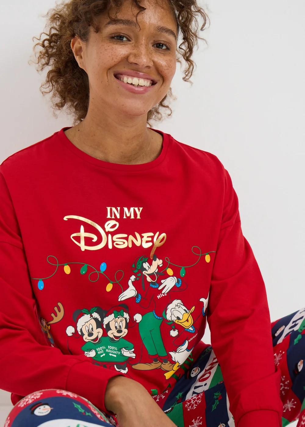 Red Disney Mickey & Friends Christmas Matching Family Pyjama Set - Extra small Image 2