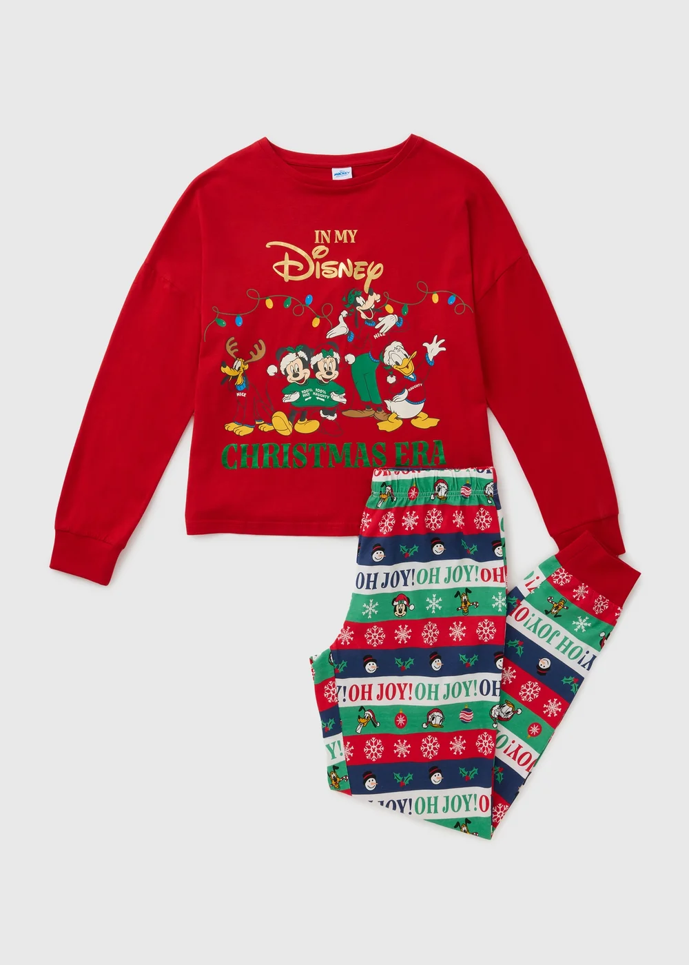 Red Disney Mickey & Friends Christmas Matching Family Pyjama Set - Extra small Image 3