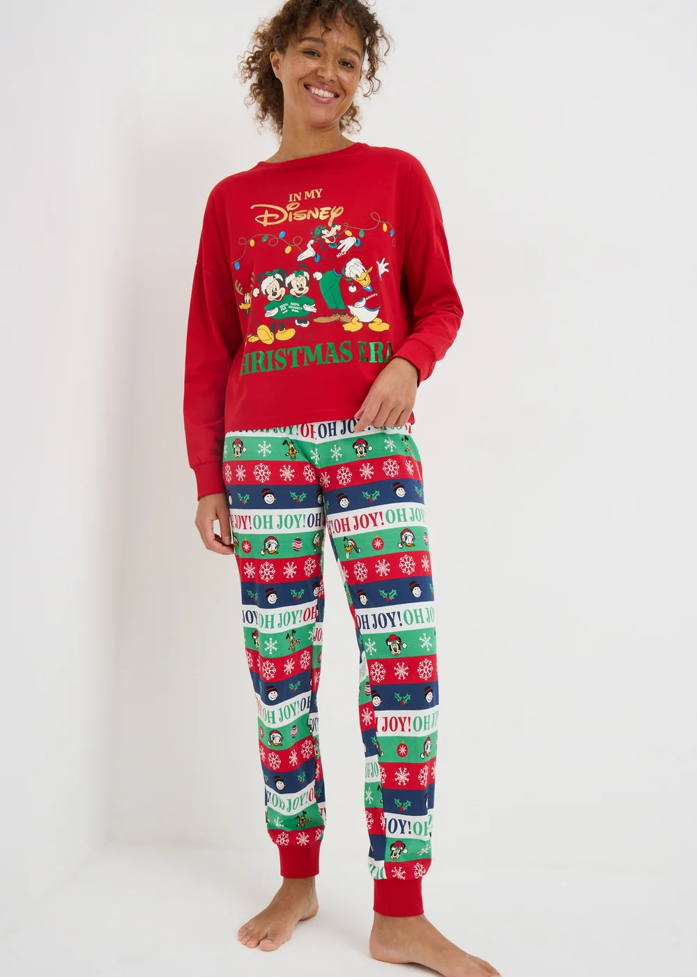 Red Disney Mickey & Friends Christmas Matching Family Pyjama Set - Extra small Image 1