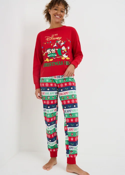 Red Disney Mickey & Friends Christmas Matching Family Pyjama Set - Extra small Image 1