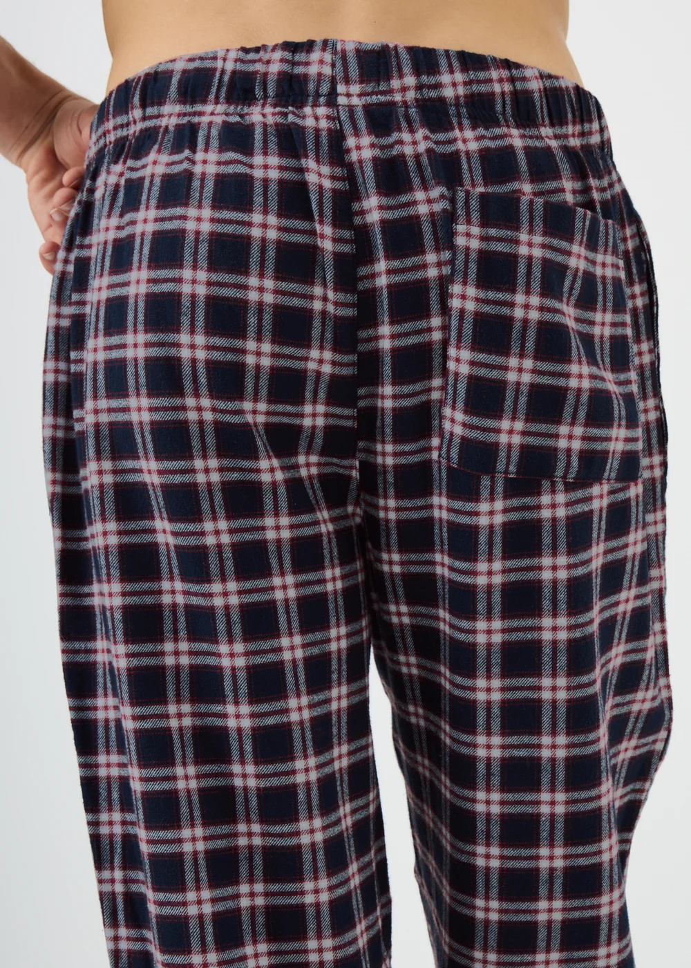 Navy Brushed Woven Check Pyjama Bottoms - Extra small Image 2