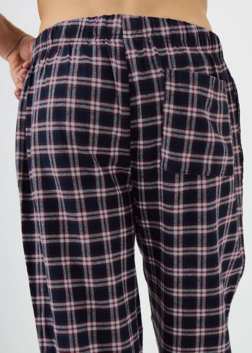 Navy Brushed Woven Check Pyjama Bottoms - Extra small Image 2