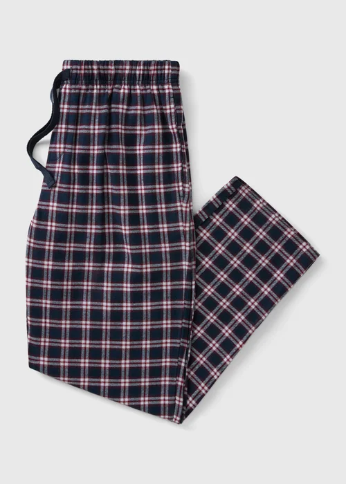 Navy Brushed Woven Check Pyjama Bottoms - Extra small Image 3