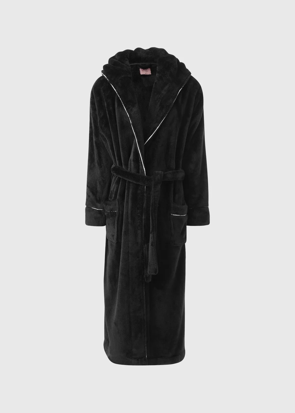 Black Contrast Dressing Gown - Extra Large Image 2