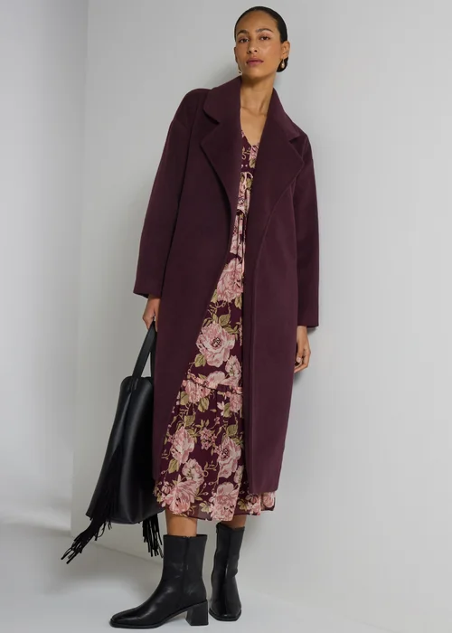 Et Vous Burgundy Smart Trench Coat - S Image 2