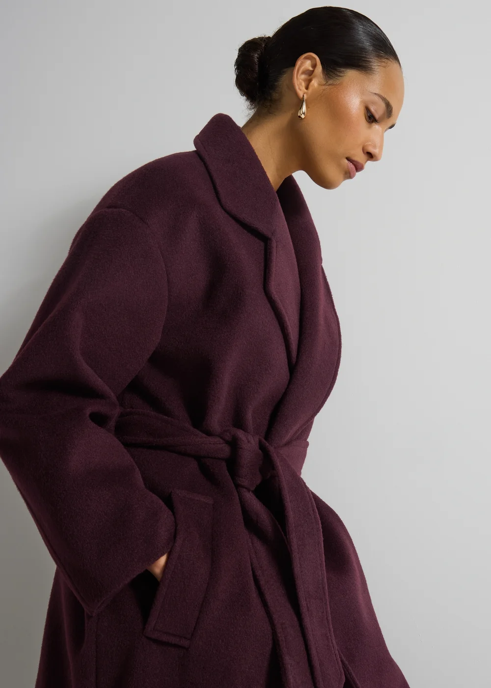 Et Vous Burgundy Smart Trench Coat - S Image 1