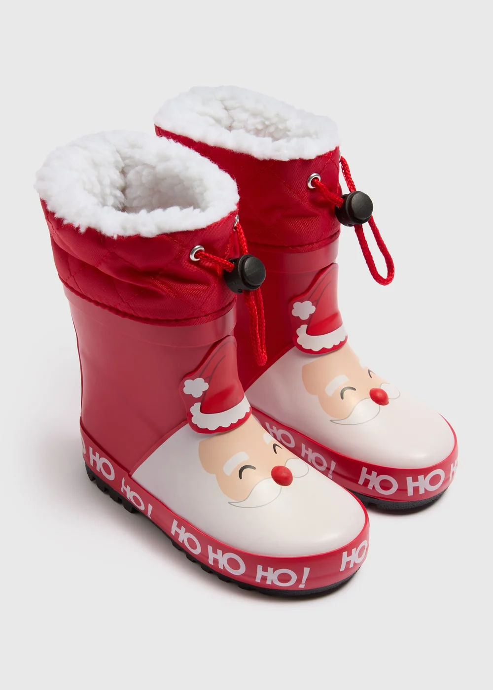 Kids Red Santa Warm Lined Wellies (Younger 4-12) - Size 4 Infants Image 1
