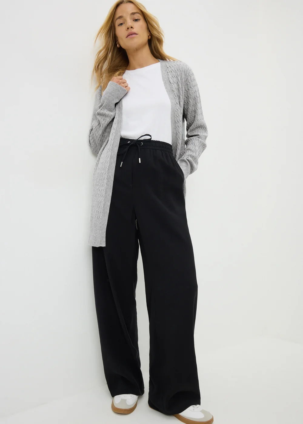 Grey Baby Cable Longline Cardigan - 8 Image 3