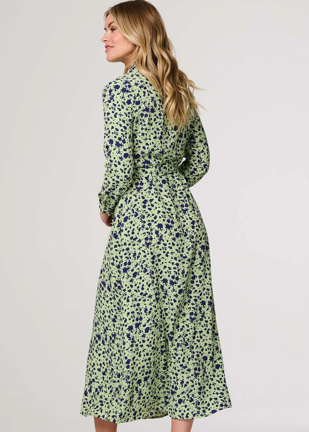 Izabel London Green Printed Long Sleeve Midi Shirt Dress - 12 | Matalan Izabel London Green Printed Long Sleeve Midi Shirt Dress - 12 | Matalan