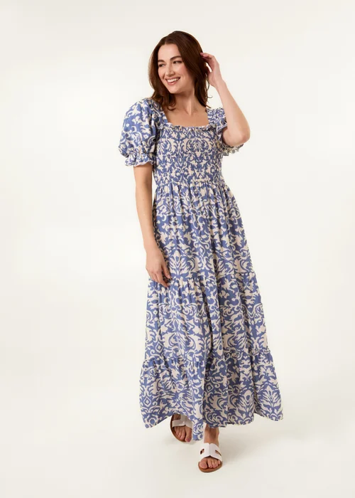 Blue Vanilla Blue Puff Sleeve Square Neck Maxi Dress - S Image 2