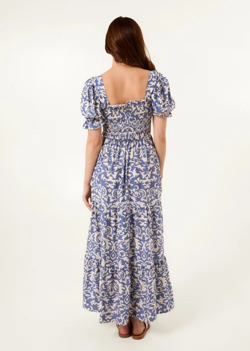 Blue Vanilla Blue Puff Sleeve Square Neck Maxi Dress - S Image 3