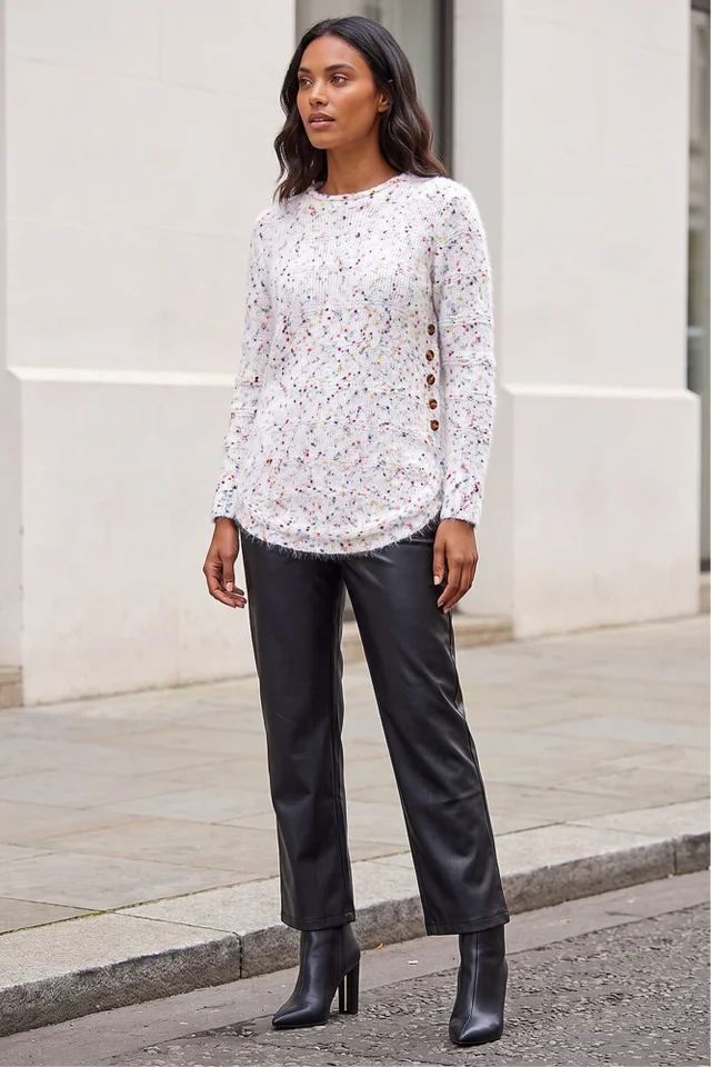 Roman Ivory Nep Curved Hem Jumper