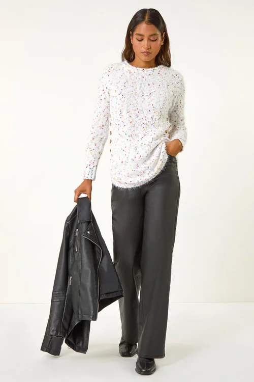 Roman Ivory Nep Curved Hem Jumper - 12 Image 3