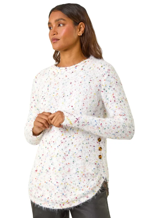 Roman Ivory Nep Curved Hem Jumper - 12 Image 1