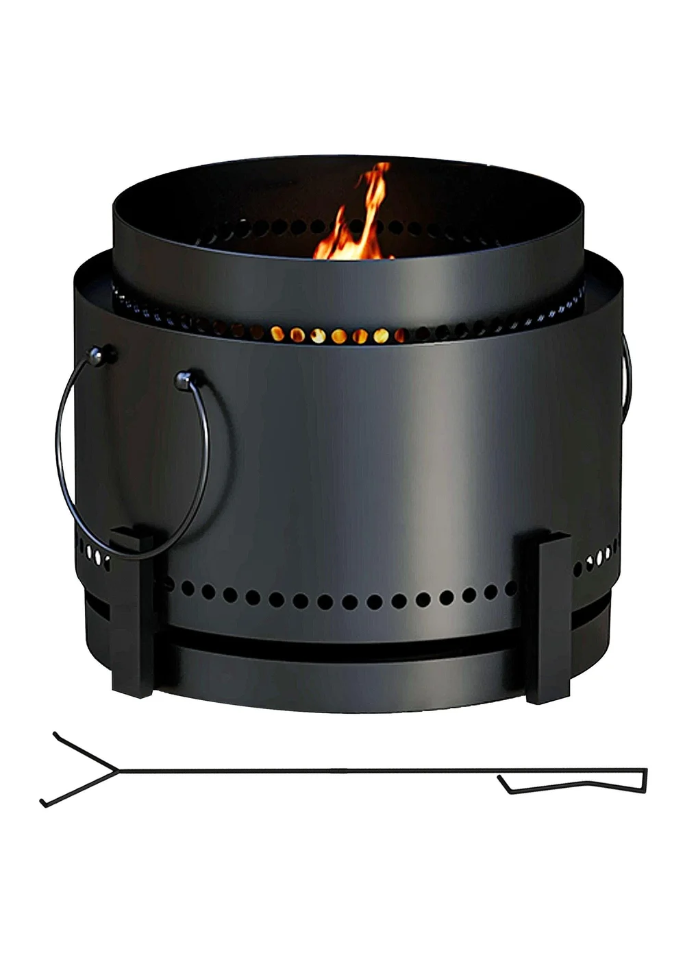 Outsunny Smokeless Wood Burning Firepit Metal Fire Pit - One Size Image 2
