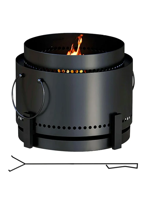 Outsunny Smokeless Wood Burning Firepit Metal Fire Pit - One Size Image 2