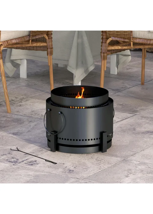 Outsunny Smokeless Wood Burning Firepit Metal Fire Pit - One Size Image 1