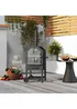 Outsunny Outdoor Pizza Oven Charcoal Grill with Rain Cover, Shelf & Wheels - One Size Image 1
