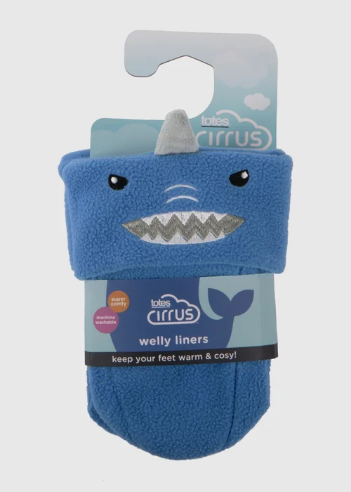 Totes Cirrus Blue Childrens Novelty Welly Liner - Size 5-6 Image 5