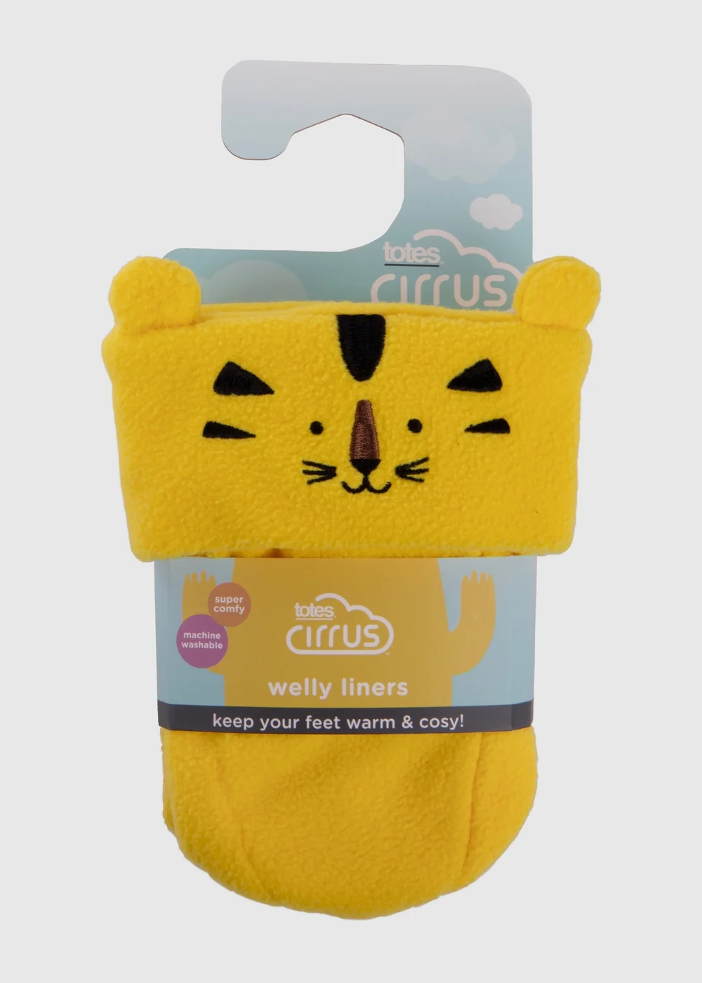 Totes Cirrus Yellow Childrens Novelty Welly Liner - Size 5-6 Image 5
