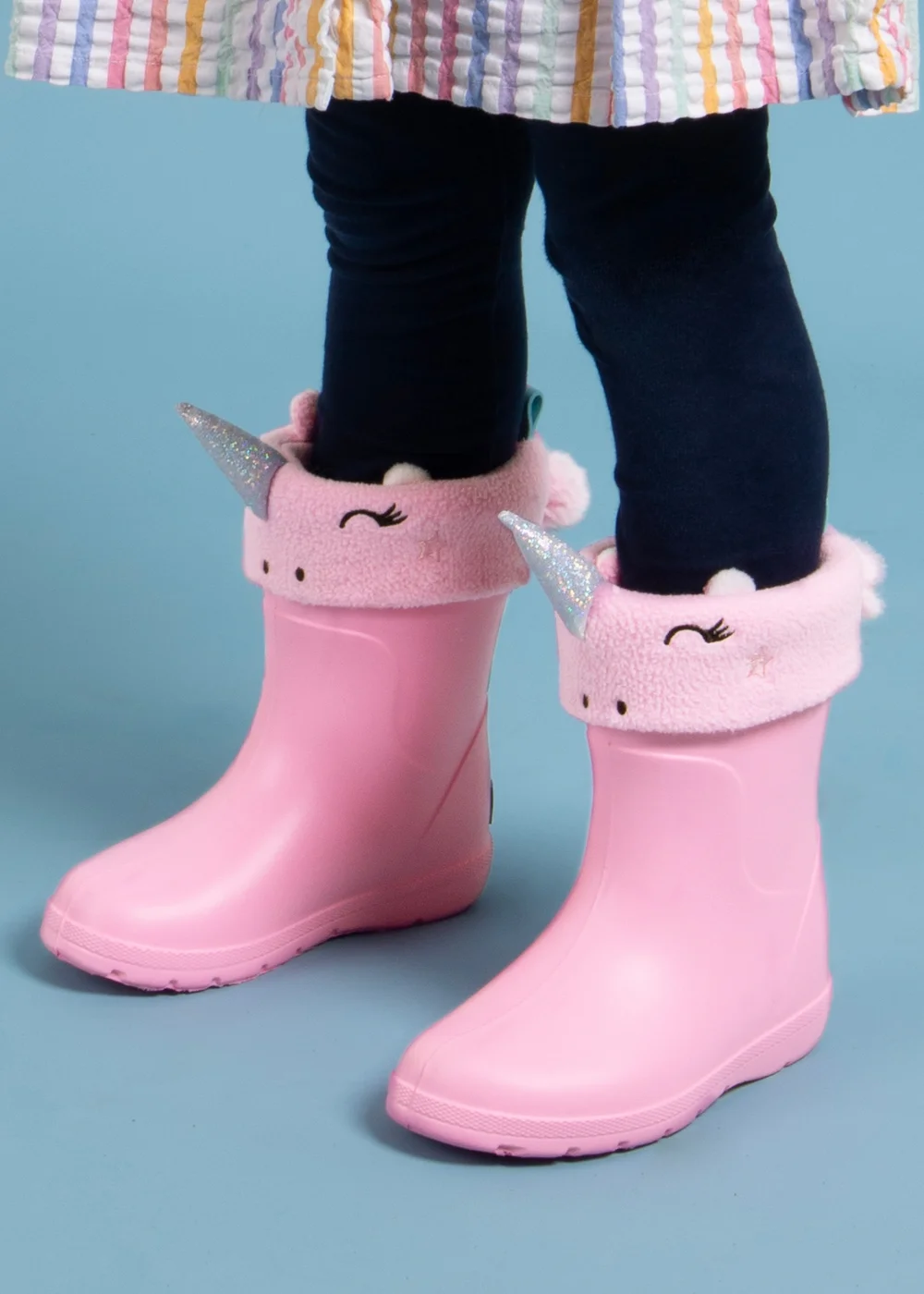 Totes Cirrus Pink Childrens Novelty Welly Liner - 7-8 Image 2