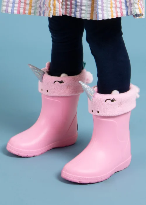 Totes Cirrus Pink Childrens Novelty Welly Liner - 7-8 Image 2