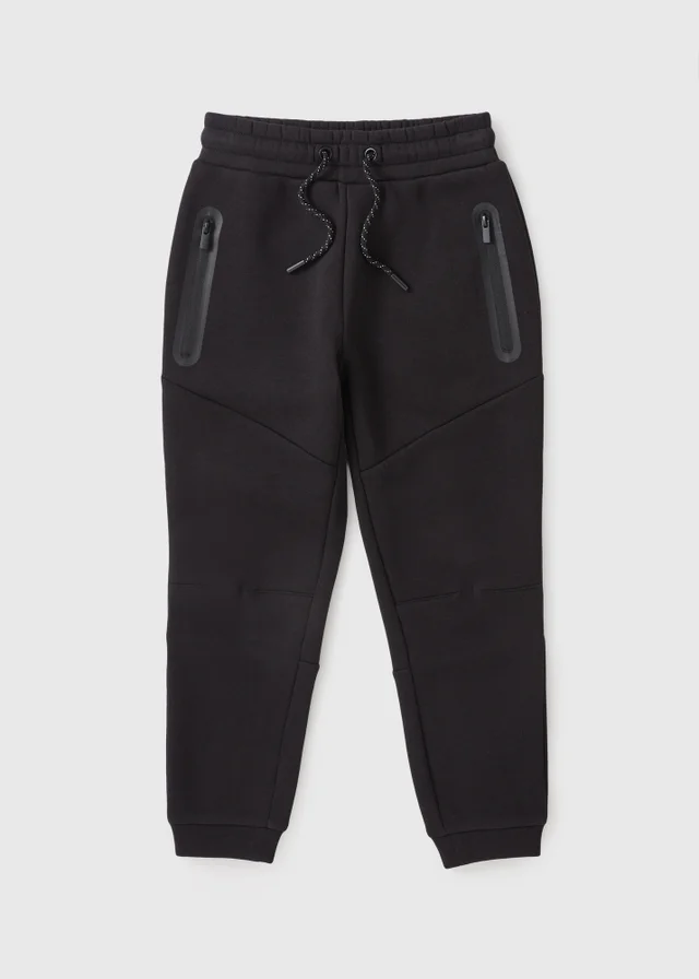 Souluxe Boys Black Sports Jogging Bottoms (7-15yrs)