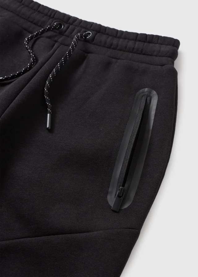 Souluxe Boys Black Sports Jogging Bottoms (7-15yrs)