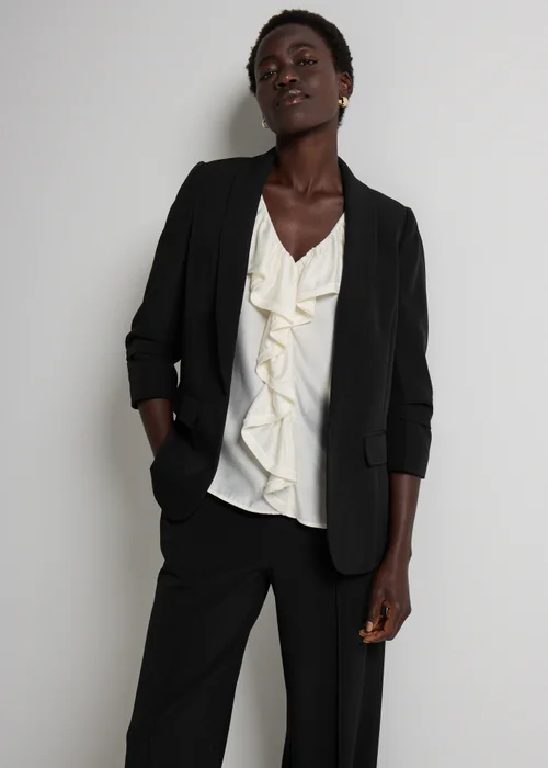 Et Vous Black Ruched Blazer - 8 Image 1