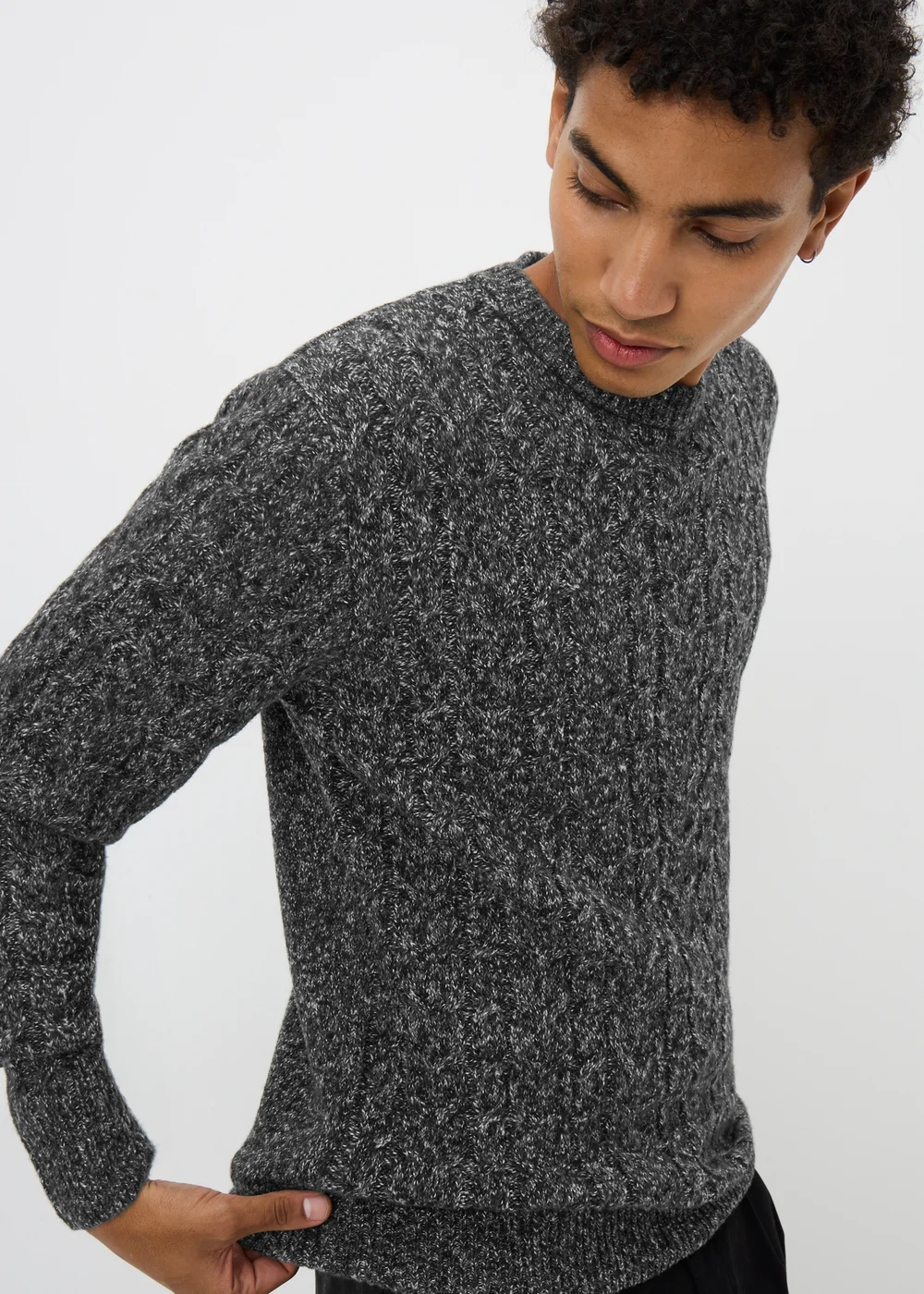 Black Mono Cable Jumper - M Image 1