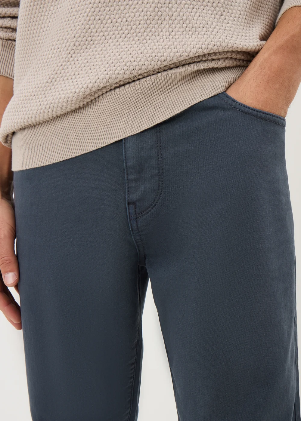 Blue 5 Pocket Slim Fit Trousers - 32 L Image 3