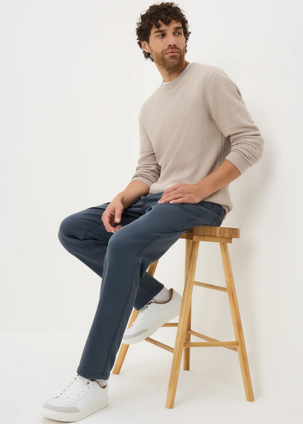 Blue 5 Pocket Slim Fit Trousers - 32 L Image 1