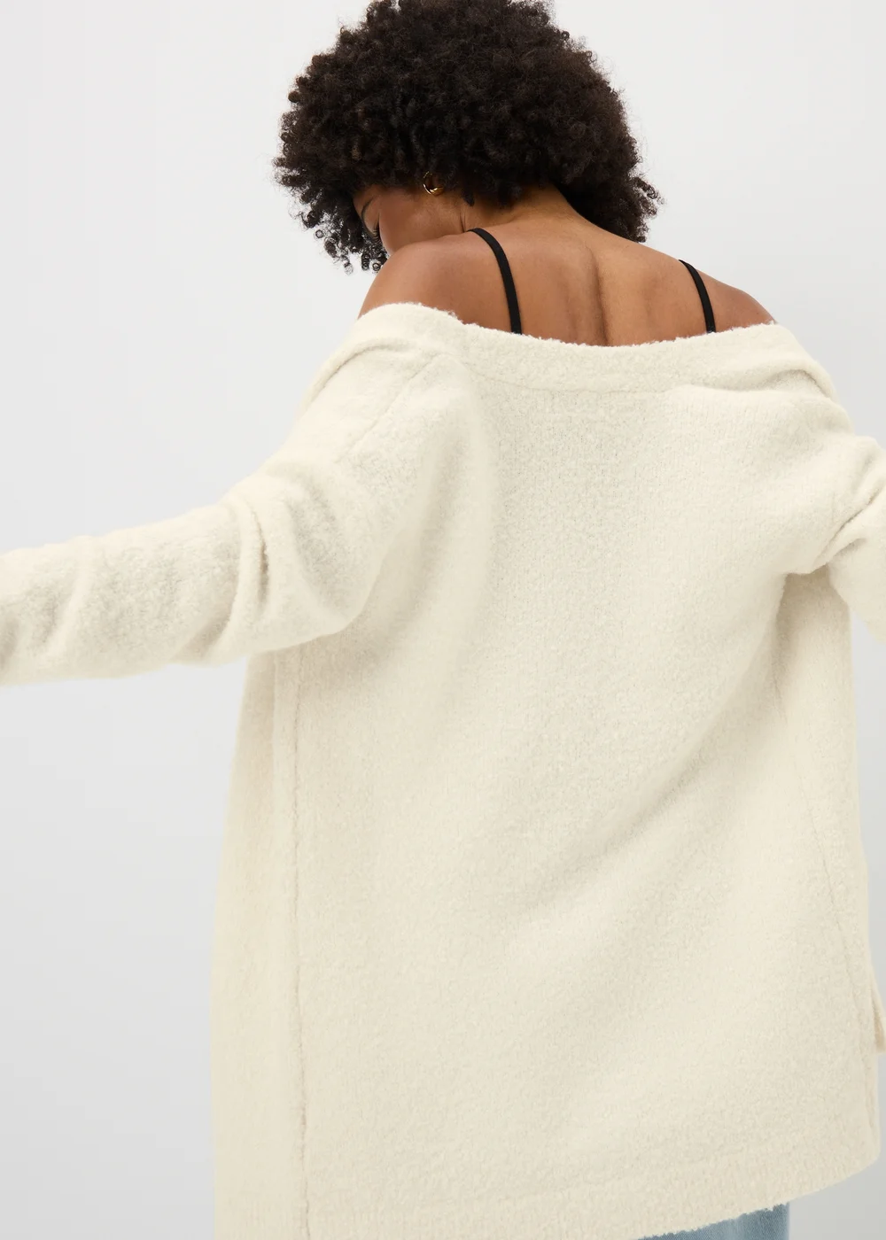 Papaya Petite Cream Boucle Cardigan - M Image 3