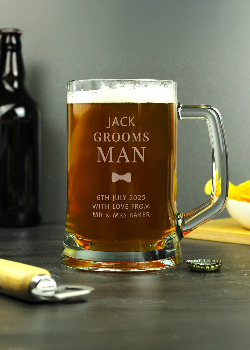 Personalised Memento Company Groomsman Pint Stern Tankard - One Size Image 3
