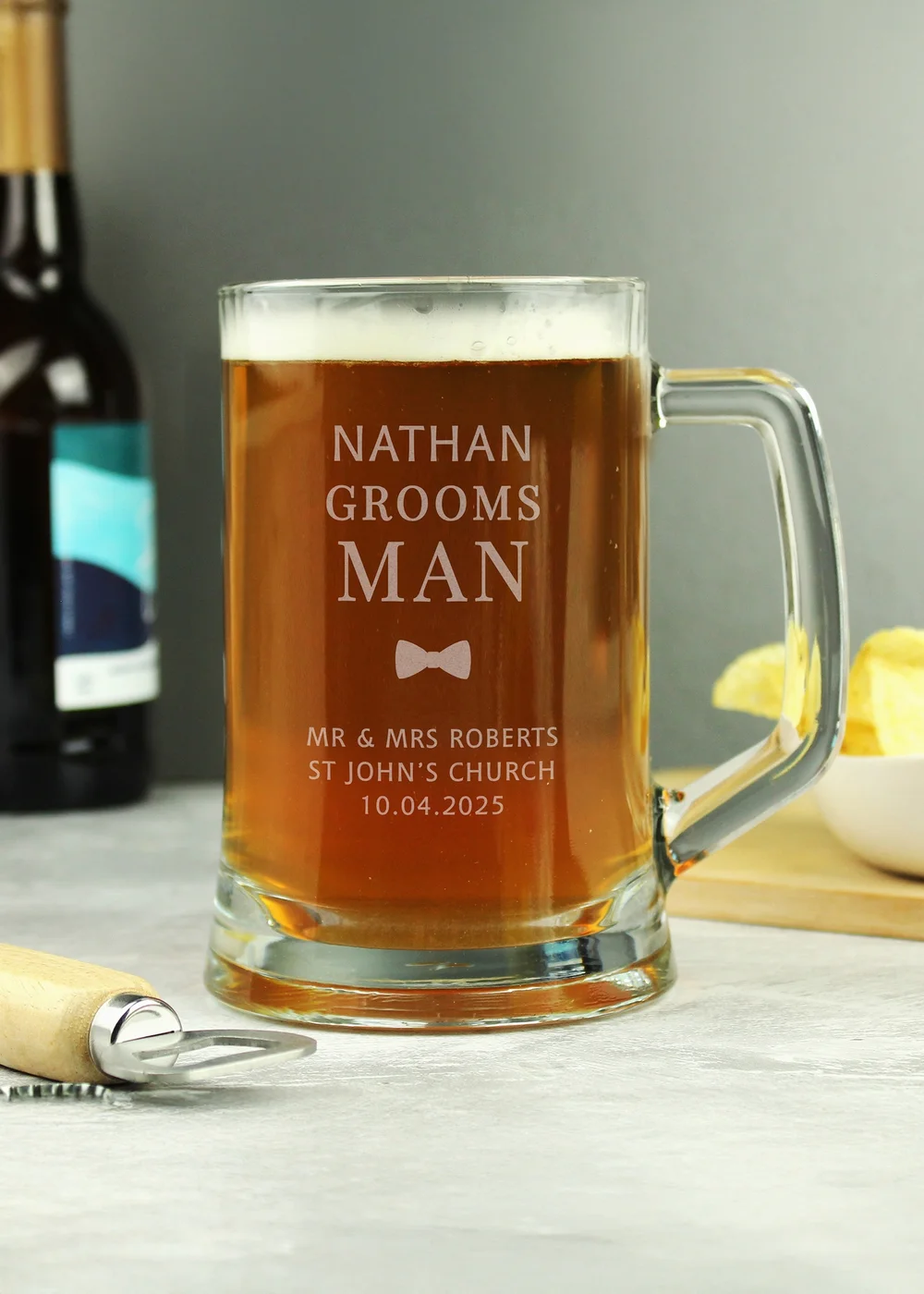 Personalised Memento Company Groomsman Pint Stern Tankard - One Size Image 1