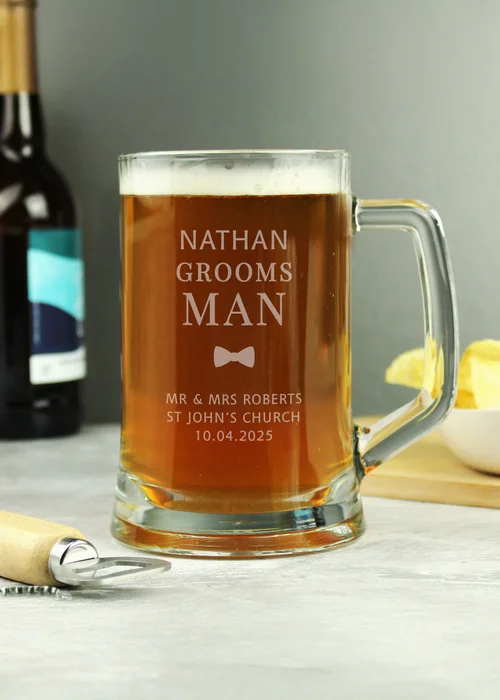 Personalised Memento Company Groomsman Pint Stern Tankard - One Size Image 1