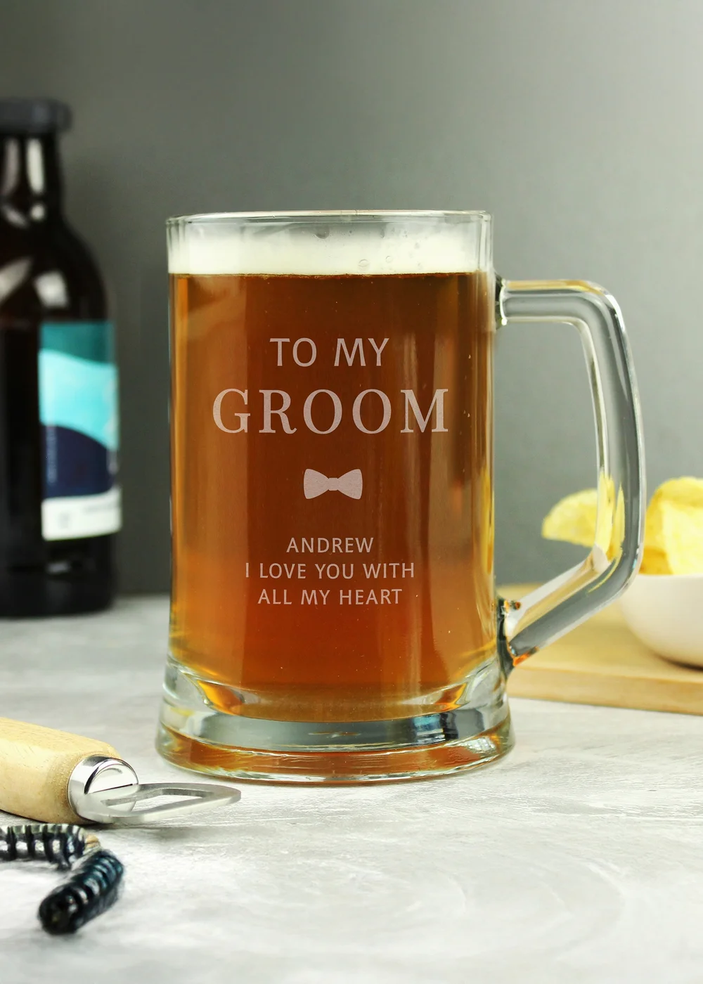 Personalised Memento Company Groom Pint Stern Tankard - One Size Image 3