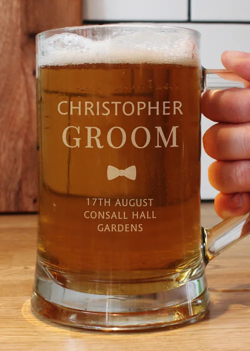 Personalised Memento Company Groom Pint Stern Tankard - One Size Image 2