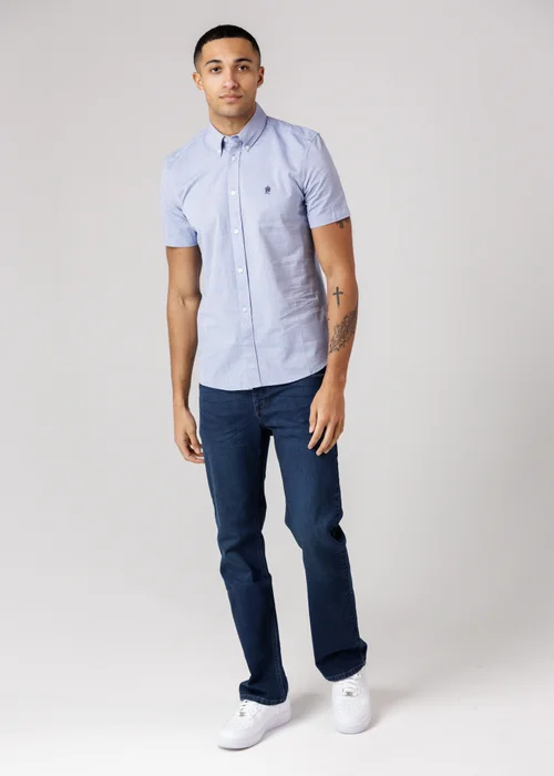 French Connection Navy Cotton Short Sleeve Oxford Shirt - S Image 4