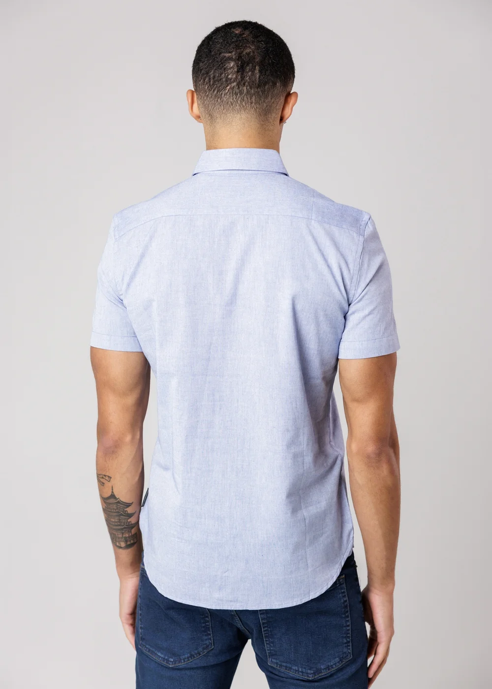 French Connection Navy Cotton Short Sleeve Oxford Shirt - S Image 2