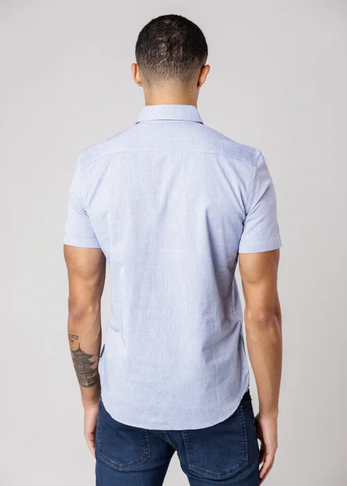 French Connection Navy Cotton Short Sleeve Oxford Shirt - S Image 2