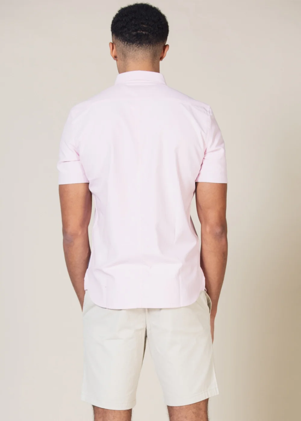French Connection Pink Cotton Short Sleeve Oxford Shirt - L Image 2