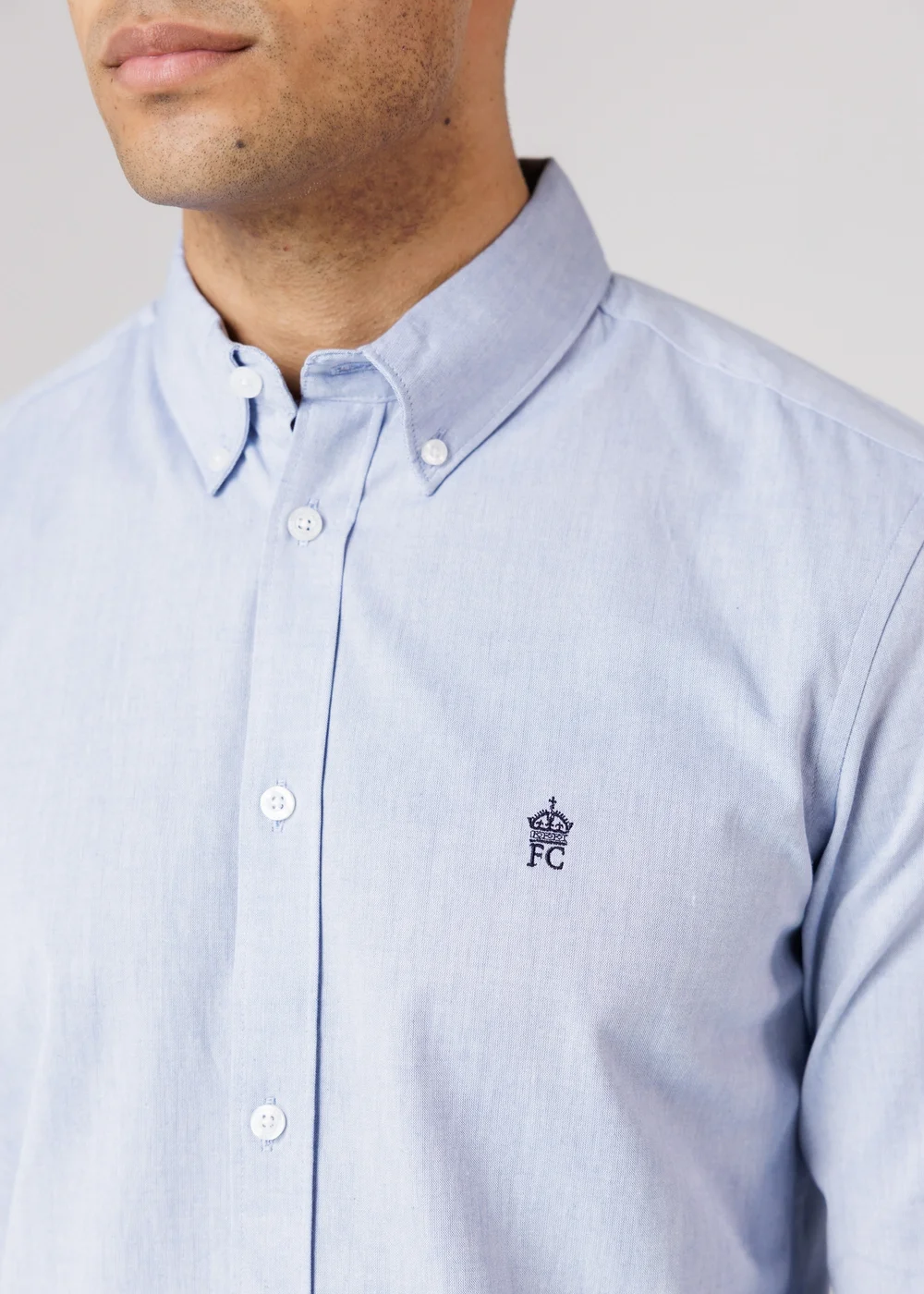 French Connection Blue Cotton Long Sleeve Oxford Shirt - S Image 3