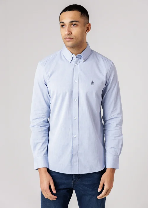 French Connection Blue Cotton Long Sleeve Oxford Shirt - S Image 1